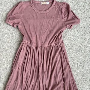 Tottini Kids girls mauve ribbed knit dress